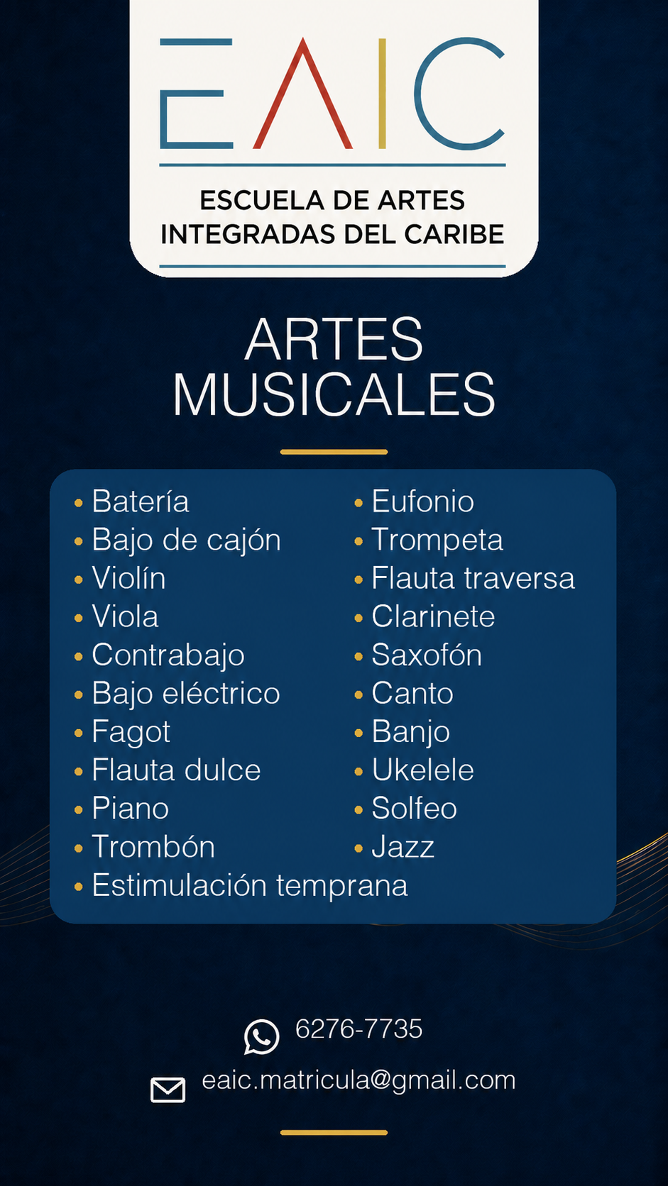 Oferta completa de Artes Musicales